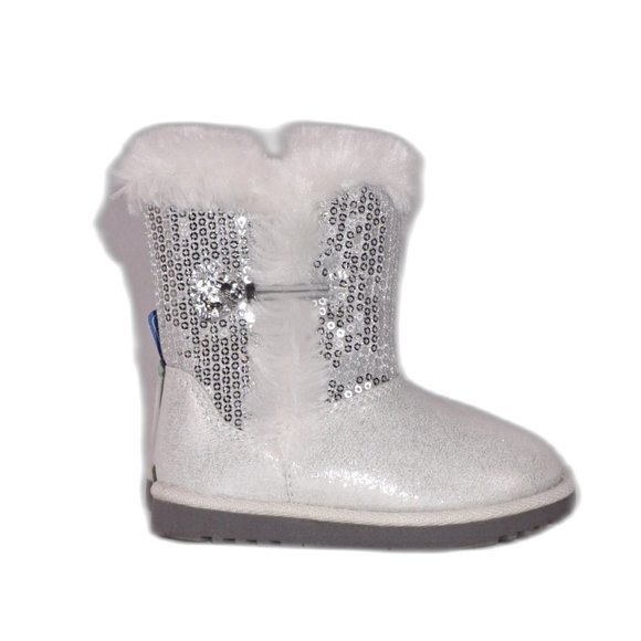 SONOMA Little Girls Silver Sequin Zip Up Ankle Boots Booties Brand New NIB - Picture 2 of 6